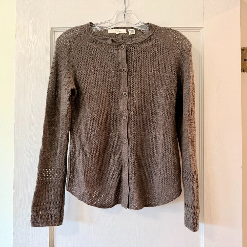 Inhabit | Brown Openwork Cashmere Cardigan - Size P
